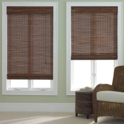 Jcpenney Home Bamboo Woven Wood Roman, Wooden Roman Shades Blackout