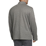 Van Heusen Essential Sweater Fleece Big and Tall Mens Mock Neck Long Sleeve Quarter-Zip Pullover