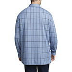 Van Heusen Essential Windowpane Big and Tall Mens Classic Fit Long Sleeve Polo Shirt