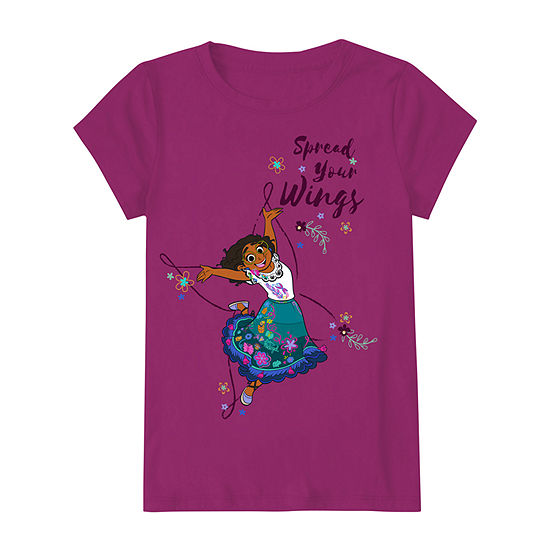 Disney Encanto Little & Big Girls Crew Neck Short Sleeve Graphic T-Shirt