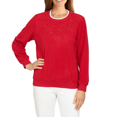 alfred dunner classics womens crew neck long sleeve sweatshirt