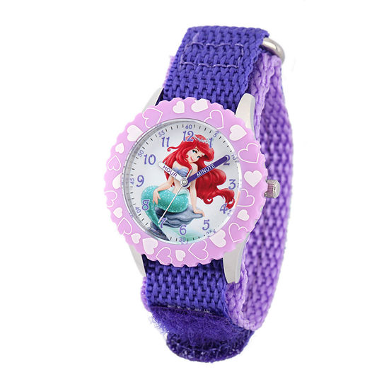 Disney Ariel Kids Purple Nylon Strap Watch
