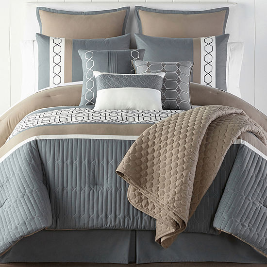 Home Expressions Larin 10 Pc Comforter Set Jcpenney Color Blue