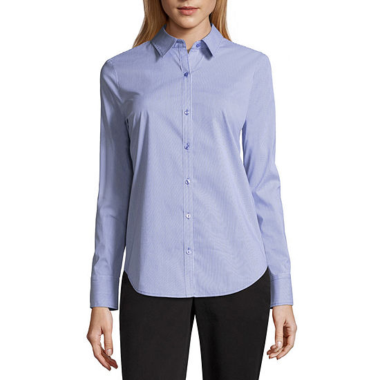 Worthington Womens Long Sleeve Modern Fit Button-Down Shirt - JCPenney