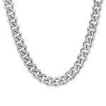 Stainless Steel 24 Inch Semisolid Curb Chain Necklace