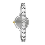 Caravelle Designed By Bulova Womens Crystal Accent Silver Tone Stainless Steel 2-pc. Watch Boxed Set 45x101