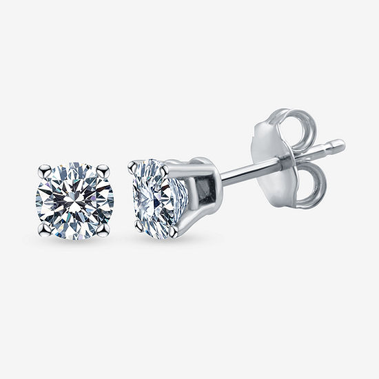 Deluxe Collection 1 CT. T.W. Genuine White Diamond 14K White Gold 5.2mm Stud Earrings