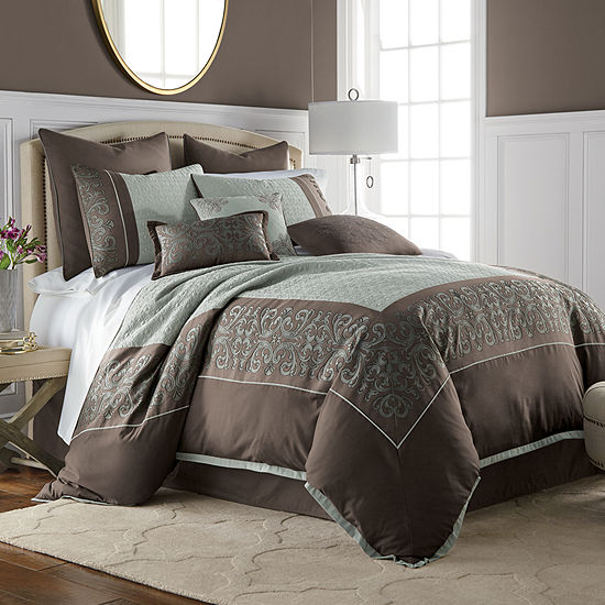 Jcpenney Home Nicholai 7 Pc Jacquard Embellished Comforter Set