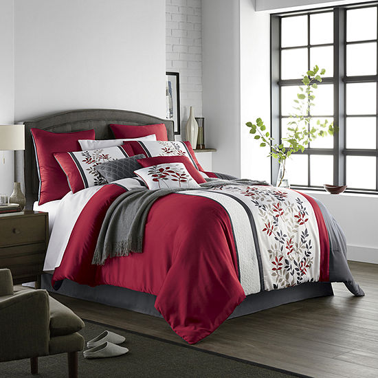 Jcpenney Home Aliya 10 Pc Comforter Set Color Red Jcpenney