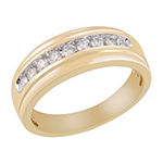 8MM 1/2 CT. T.W. Genuine White Diamond 10K Gold Wedding Band