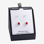 Sparkle Allure 2 Pair Crystal Oval Earring Set