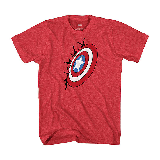 Little & Big Boys Crew Neck Captain America Short Sleeve Graphic T-Shirt