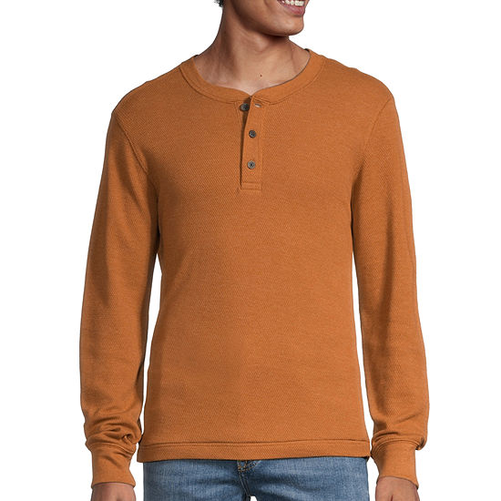 St. John's Bay Mens Henley Neck Long Sleeve Classic Fit Thermal Top