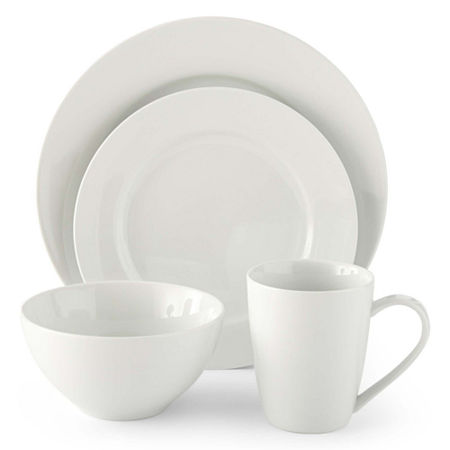 Jcpenney Home Whiteware 32-pc. Round Dinnerware Set – Service For 8 | Eaxo