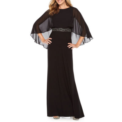 cape evening gown
