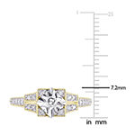 Womens 1/4 CT. T.W. Genuine White Diamond 18K Gold Over Silver Engagement Ring
