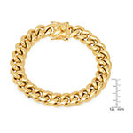 18K Gold Over Stainless Steel Semisolid Curb Chain Bracelet