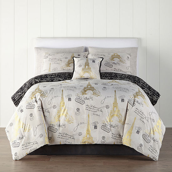 Home Expressions Paris Gold Complete Bedding Set With Sheets
