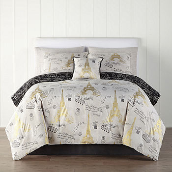 Home Expressions Paris Gold Complete Bedding Set With Sheets