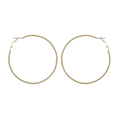 Mixit Gold Tone Textured Hoop Earrings