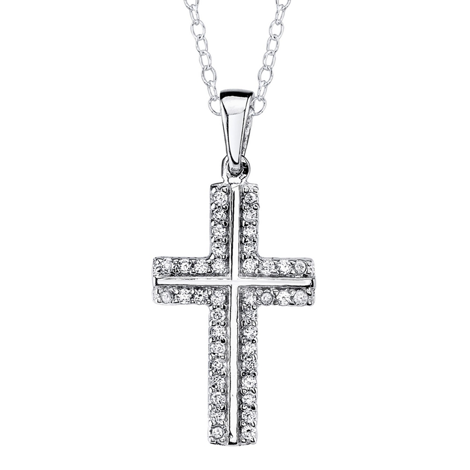 Bridge Jewelry Cubic Zirconia Cross Pendant