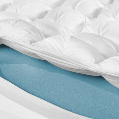 sensorpedic gel infused 4 in memory foam and down alternative bed toppe