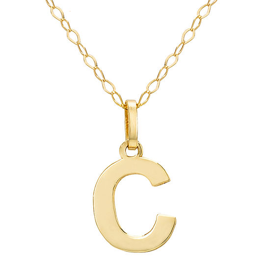 Letter "C" Girls 14K Gold Pendant Necklace