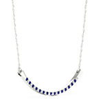 Womens Diamond Accent Genuine Blue Sapphire 10K Gold Collar Necklace