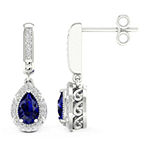1/10 CT. T.W. Genuine Blue Sapphire 10K Gold Drop Earrings