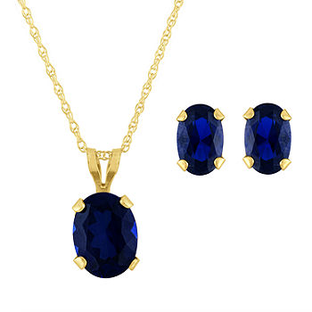 Lab Created Blue Sapphire 10K Gold 2-pc. Jewelry Set