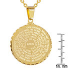 Steeltime Lord's Prayer Mens 18K Gold Over Stainless Steel Round Pendant Necklace