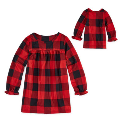 buffalo plaid baby girl pajamas