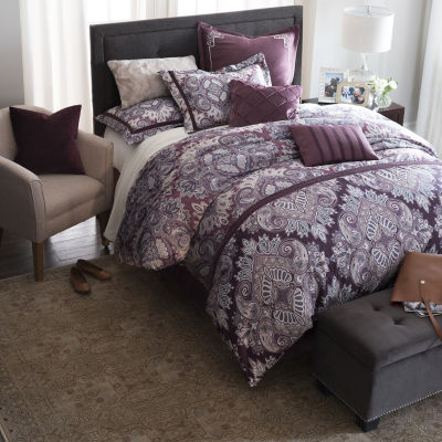 Home Expressions Chelsea 7 Pc Floral Comforter Set Color Plum Jcpenney