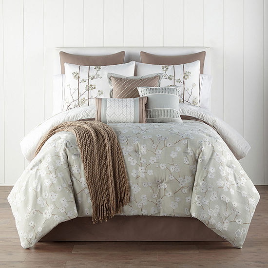 Jcpenney Home Japanese Cherry Blossom 10 Pc Floral Comforter Set