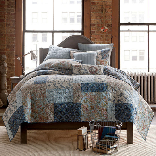 Home Expressions Fairview Patchwork Quilt Color Blue Multi