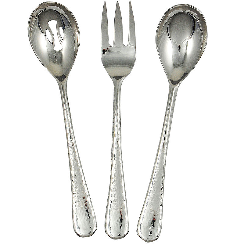 Ginkgo Shimmer 3-Pc. 18/10 Stainless Steel Hostess Set
