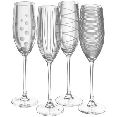 set of 4 champagne flutes