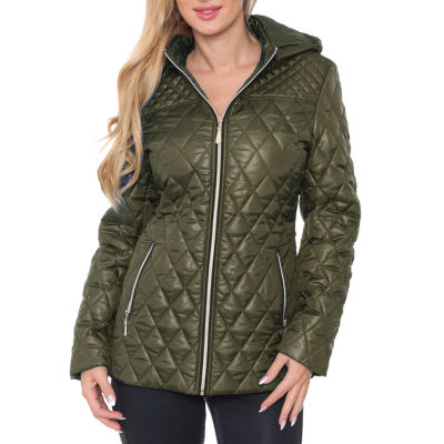 white mark knit midweight puffer jacket