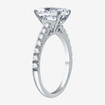 Womens 2 CT. T.W. Lab Grown White Diamond 10K White Gold Rectangular Solitaire Engagement Ring