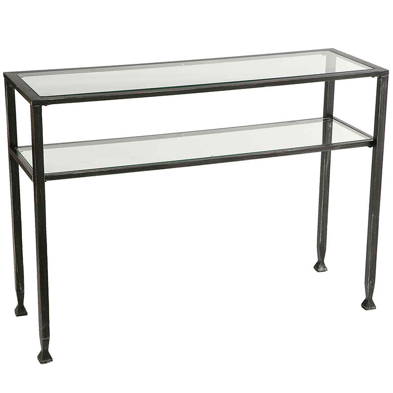 Metal And Glass Console Table, Black