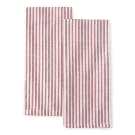 Farmer's Market Terracotta Stripe 2-pc. Kitchen Towel Set, One Size , Orange