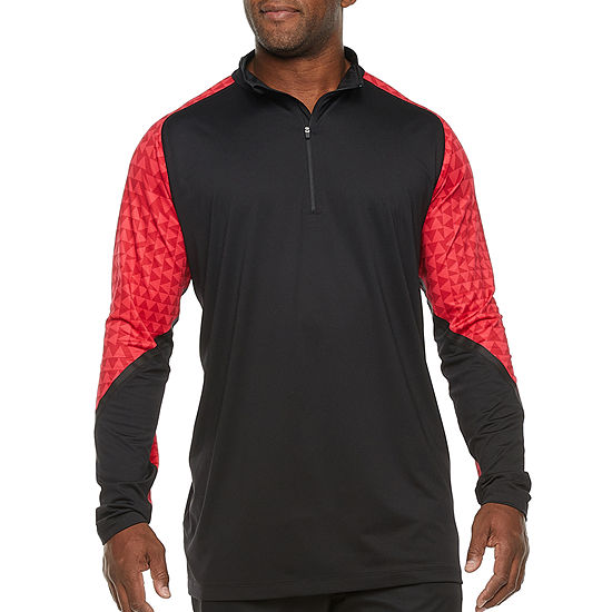 Sports Illustrated Big and Tall Mens Hooded Long Sleeve Quarter-Zip Pullover