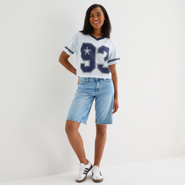 Arizona Womens 12 1/4" Low Rise Juniors Denim Short
