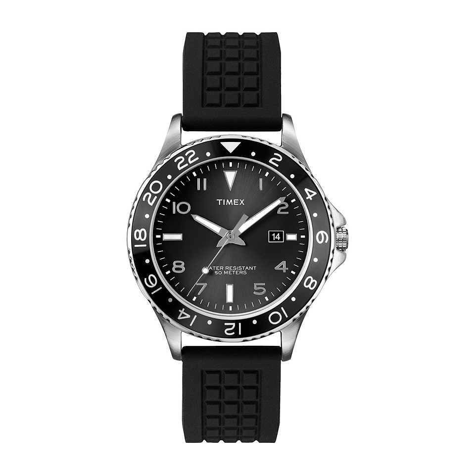 Timex Ameritus Mens Round Black Dial Watch