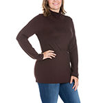 24/7 Comfort Apparel Plus Womens Turtleneck Long Sleeve Tunic Top