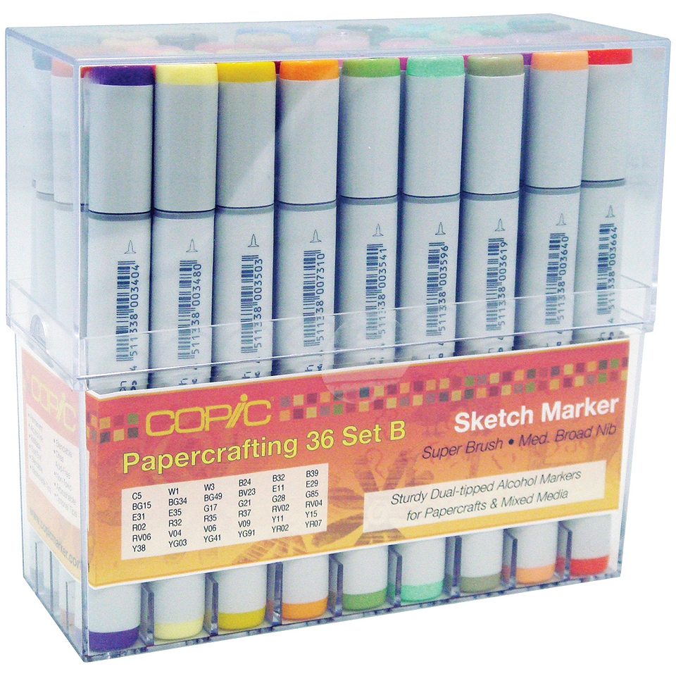 Copic Sketch 36 pc. Papercrafting Markers Set   Set B