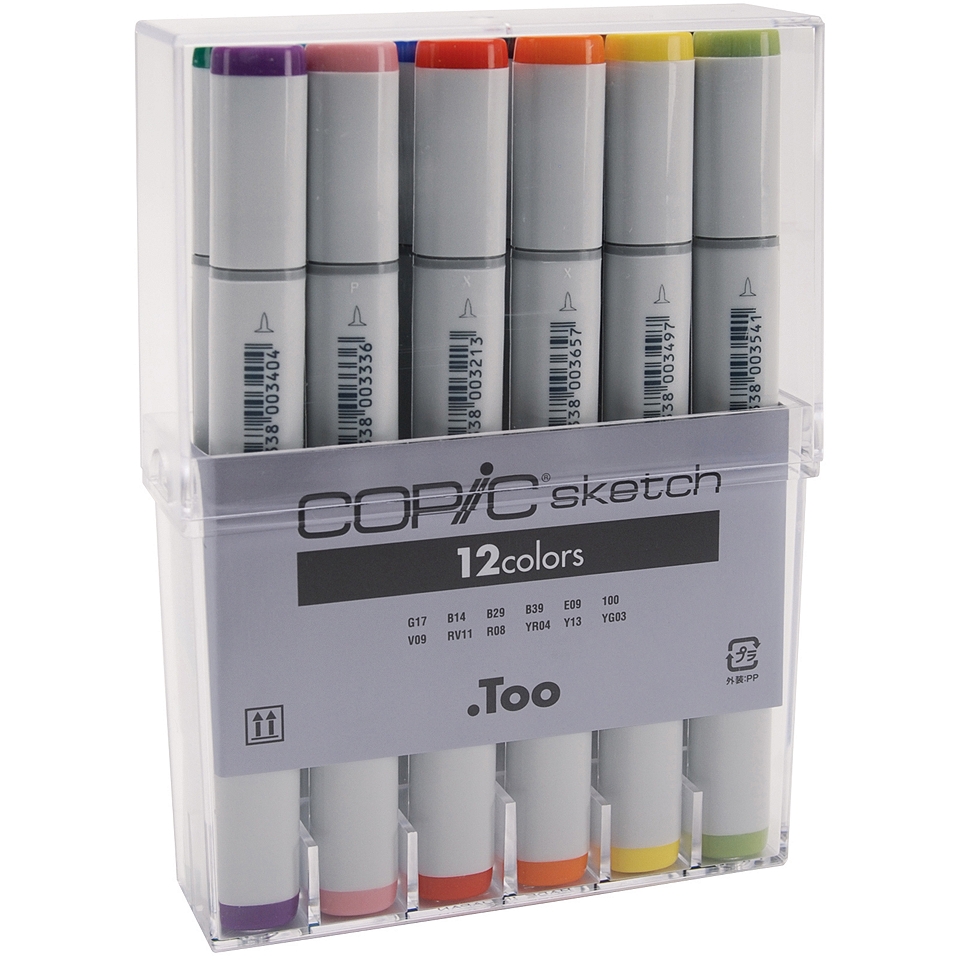 Copic 12 pc. Sketch Marker Set Basic Colors