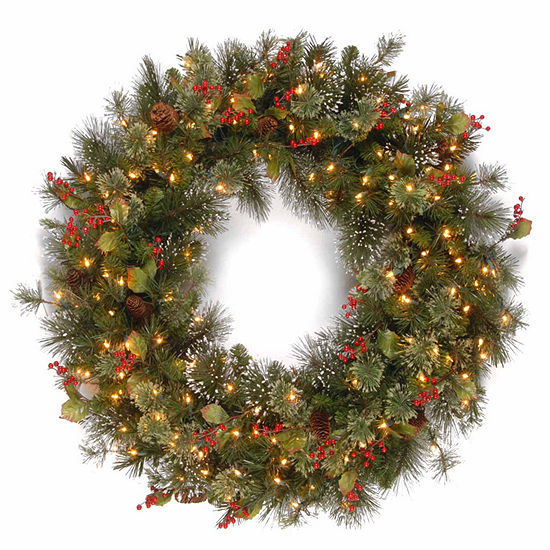 National Tree Co. Snowflakes Wintry Pine Indoor Outdoor Christmas Wreath
