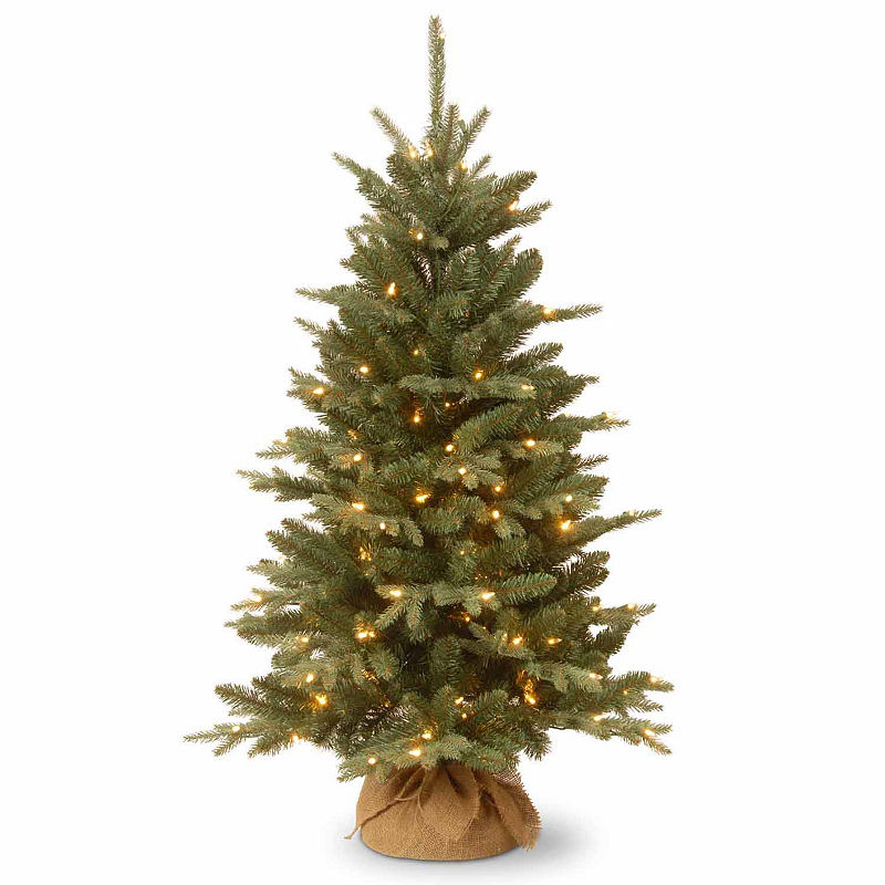 National Tree Company 4' Feel Real Burlap Tree With 150 Clear Lights