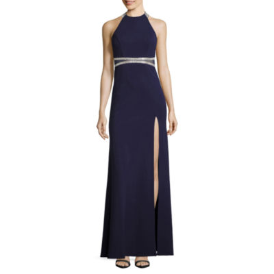 My Michelle Sleeveless Embellished Fitted Gown-Juniors, Color: Navy ...